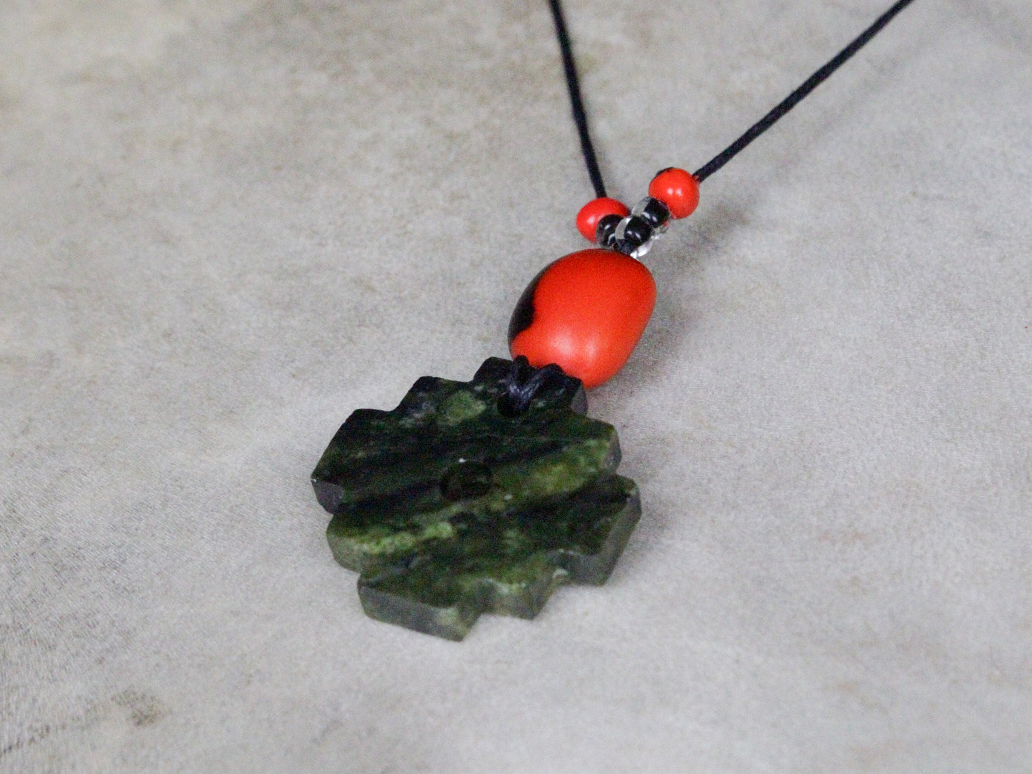 Serpentine Chakana Protection Necklace