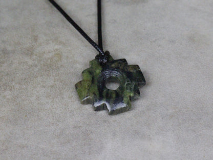 Serpentine Chakana Protection Necklace