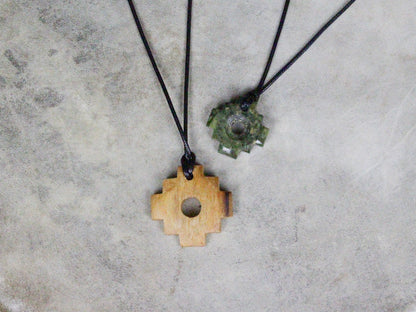Serpentine Chakana Protection Necklace
