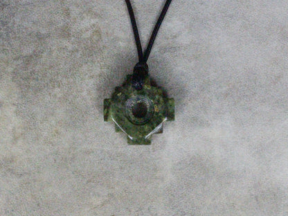 Serpentine Chakana Protection Necklace