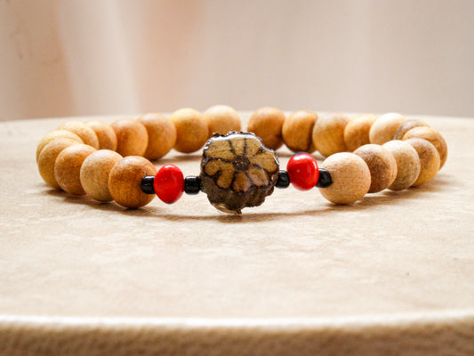 Aromatic Palo Santo w/ Ayahuasca Bracelet | Meditation & Energy Cleansing | Handmade Spiritual Gift