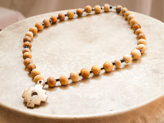 Palo Santo & Chakana Necklace | Meditation & Energy Cleansing | Unique Handmade Spiritual Gift